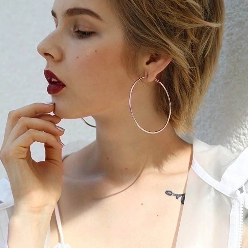 Stainless Steel Hoop Earrings 1.18inch